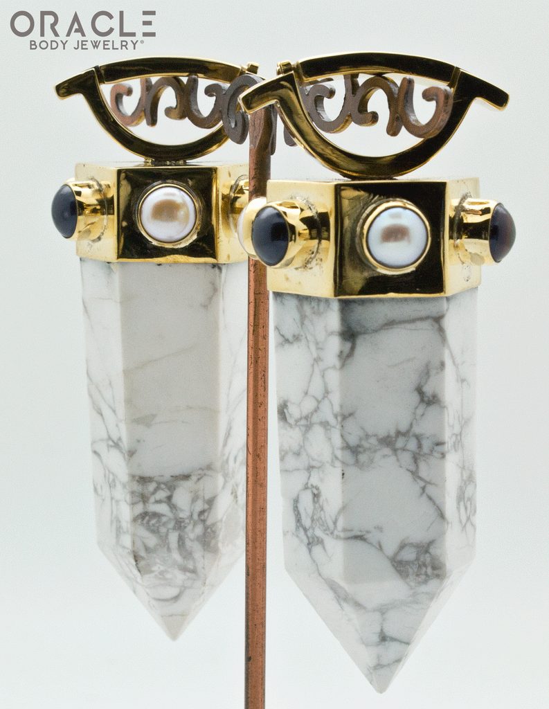 Zuul Weights with Howlite and Black and White Pearls