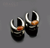 0g (8mm) White Brass Saddles with Spiny Oyster