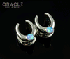00g (9.5mm) White Brass Saddles with Blue Synthetic Opals