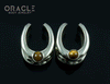 1/2" (12.5mm) White Brass Saddles with Yellow Tiger Eye