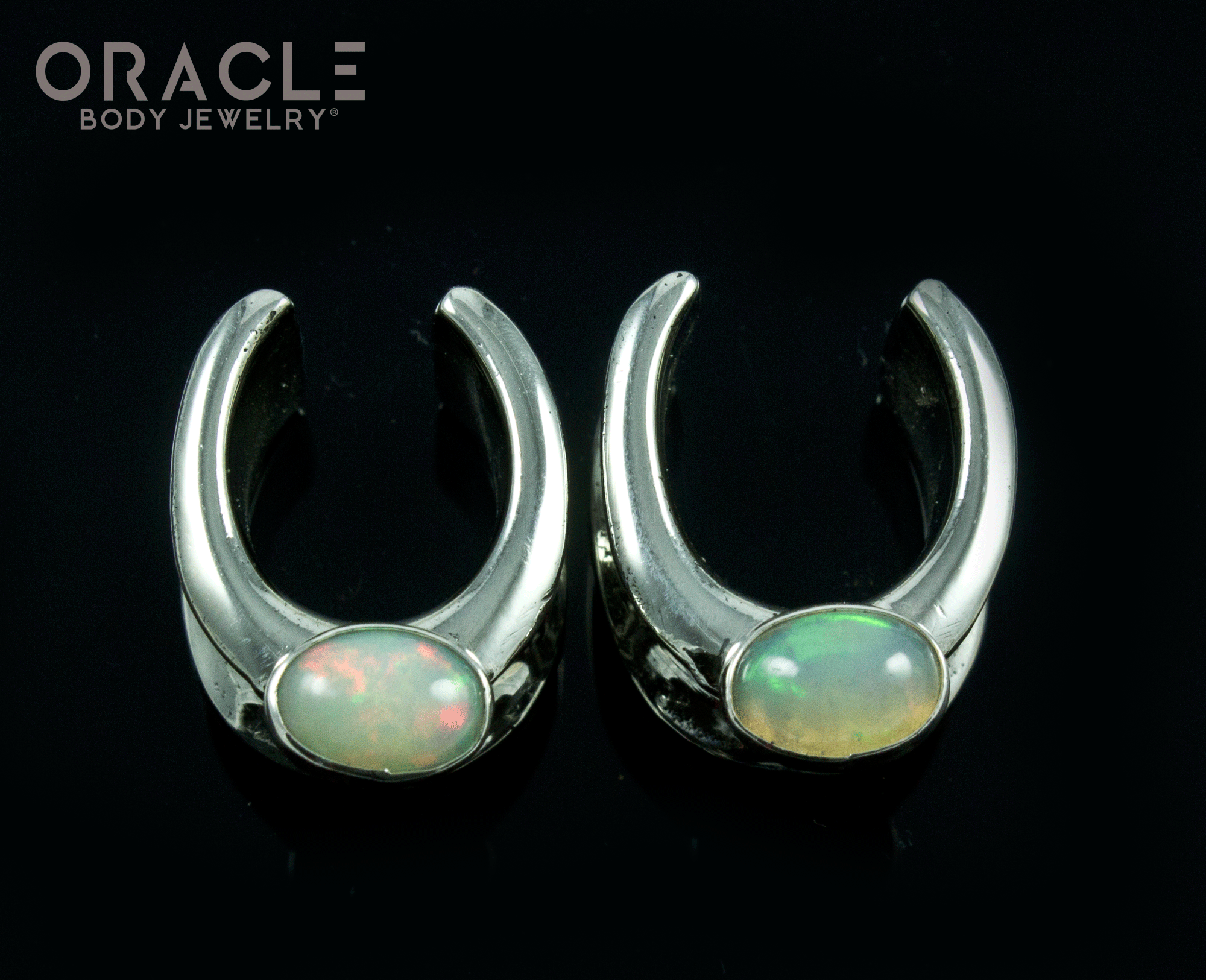 1/2" (12.5mm) White Brass Saddles with Ethiopian Opals