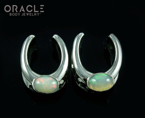 1/2" (12.5mm) White Brass Saddles with Ethiopian Opals