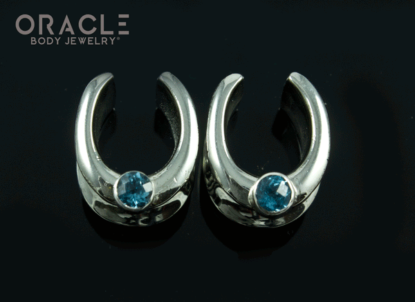 1/2" (12.5mm) White Brass Saddles with London Blue Topaz
