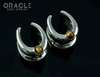 1/2" (12.5mm) White Brass Saddles with Yellow Tiger Eye