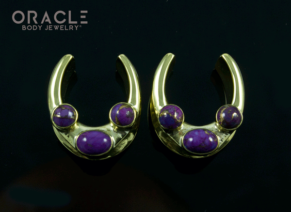 3/4" (19mm) Brass Saddles with Copper Purple Turquoise