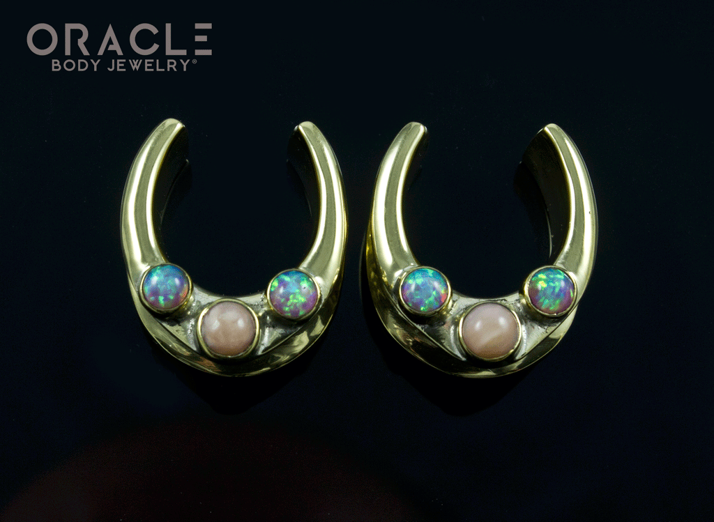 3/4" (19mm) Saddles with Pink Opal and Pink Synthetic Opals