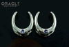 3/4" (19mm) White Brass Saddles with London Blue Topaz
