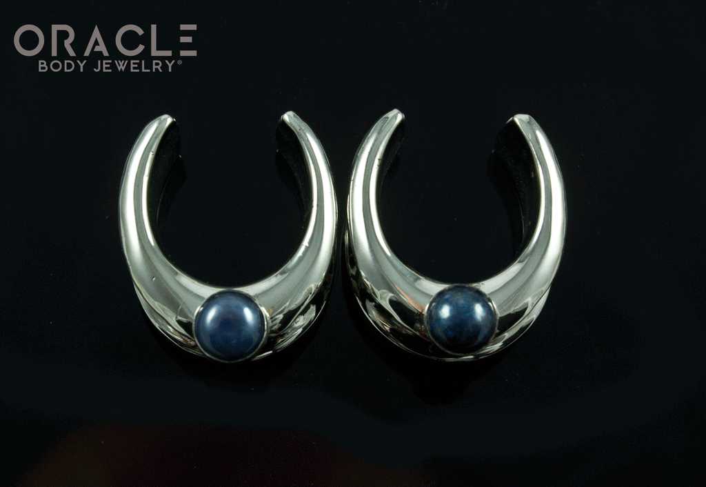 3/4" (19mm) White Brass Saddles with Black Pearls