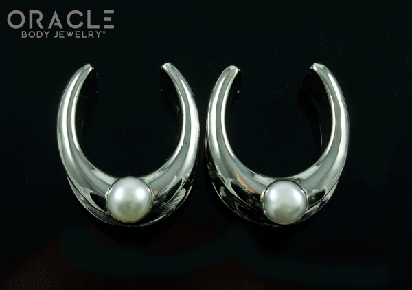 3/4" (19mm) White Brass Saddles with Pearls