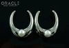 3/4" (19mm) White Brass Saddles with Pearls