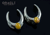 3/4" (19mm) White Brass Saddles with Crazy Lace Agate