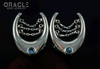 7/8" (22mm) White Brass Saddles with Chains and London Blue Topaz