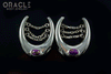 7/8" (22mm) White Brass Saddles with Chains and Copper Purple Turquoise