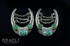 7/8" (22mm) White Brass Saddles with Chains and Natural Turquoise with Chrysoprase