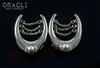 7/8" (22mm) White Brass Saddles with Chains and Pearls