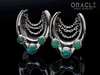 7/8" (22mm) White Brass Saddles with Chains and Natural Turquoise with Chrysoprase