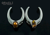 1" (25mm) White Brass Saddles with Fire Agate