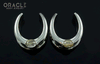 1" (25mm) White Brass Saddles with Rutilated Quartz