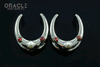 1" (25mm) White Brass Saddles with Pearls and Synthetic Opals