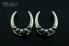 1" (25mm) White Brass Saddles with Channel Set Black and Gray Pearls
