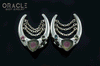 1" (25mm) White Brass Saddles with Chains and Watermelon and Multi Color Tourmaline