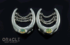 1" (25mm) White Brass Saddles with Faceted Ethiopian Opals