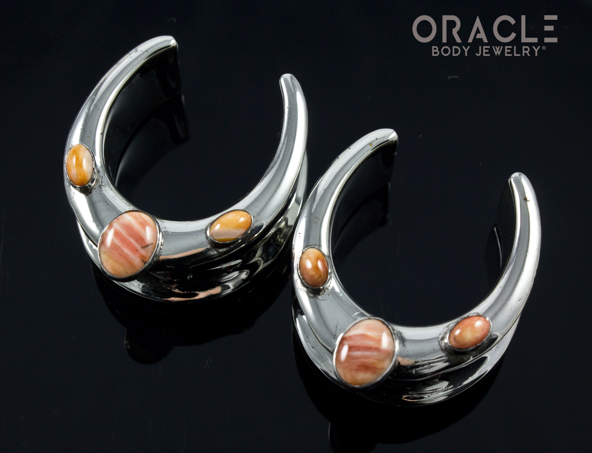 1" (25mm) White Brass Saddles with Spiny Oyster