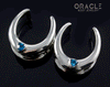 1" (25mm) White Brass Saddles with London Blue Topaz