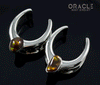 1" (25mm) White Brass Saddles with Fire Agate