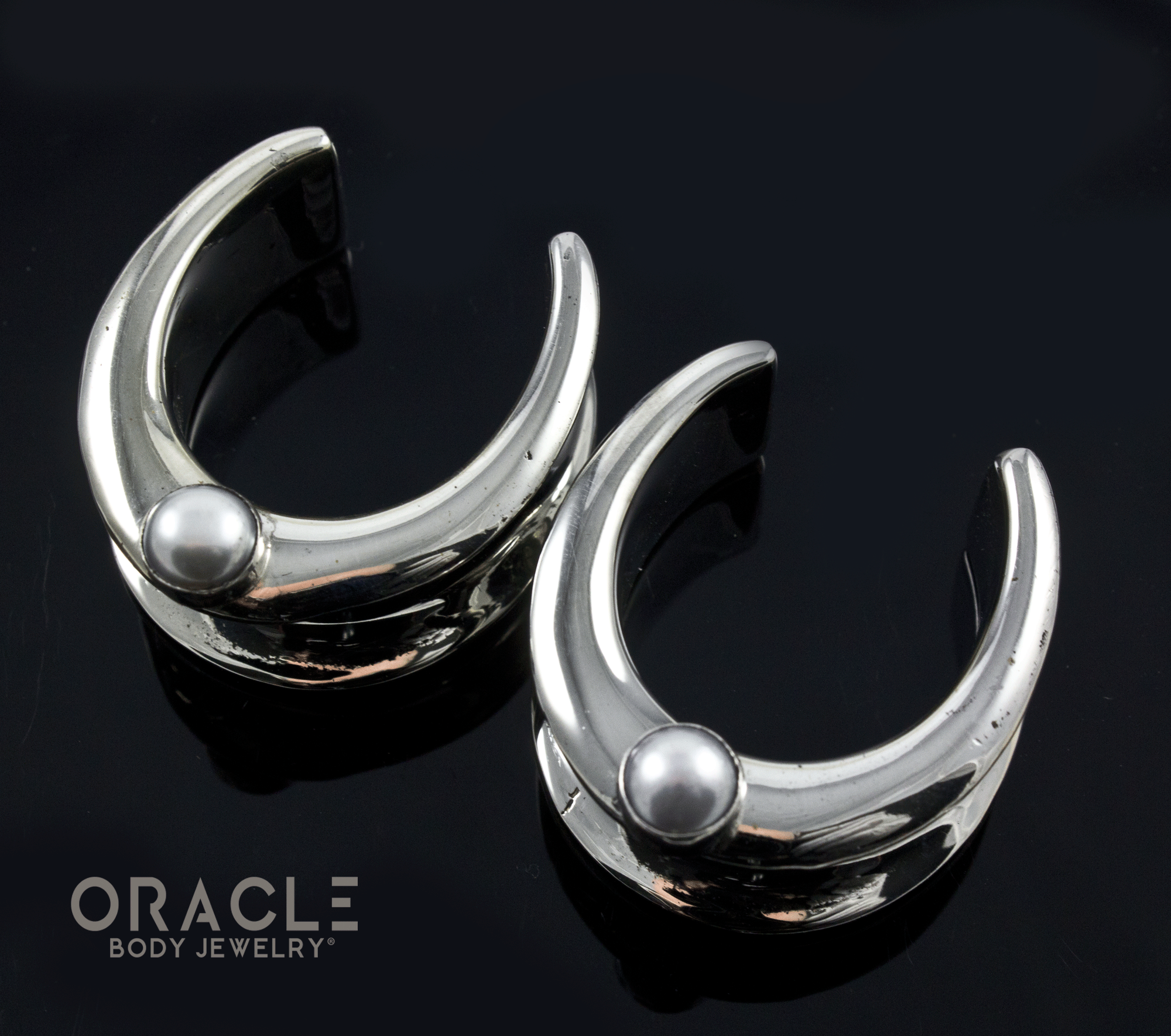 1" (25mm) White Brass Saddles with Pearls