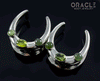 1" (25mm) White Brass Saddles with Peridot and Nephrite Jade