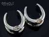 1" (25mm) White Brass Saddles with Rutilated Quartz
