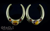 1-1/4" (32mm) Brass Saddles with Faceted Mookaite and Citrine