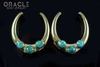 1-1/4" (32mm) Brass Saddles with Natural Turquoise