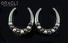1-1/4" (32mm) White Brass Saddles with Black and White Pearls