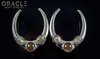 1-1/4" (32mm) White Brass Saddles with Rutilated Quartz
