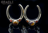 1-1/4" (32mm) Brass Saddles with Faceted Mookaite and Citrine