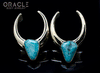 1-1/4" (32mm) Brass Saddles with Faceted Natural Turquoise