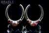 1-1/4" (32mm) Brass Saddles with Faceted Mookaite and Citrine