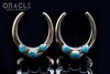 1-1/4" (32mm) Brass Saddles with Natural Turquoise