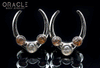 1-1/4" (32mm) White Brass Saddles with Tourmalated and Red Rutilated Quartz