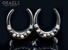 1-1/4" (32mm) White Brass Saddles with Black and White Pearls