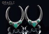 1-1/4" (32mm) White Brass Saddles with Chrysoprase and Natural Turquoise