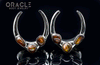 1-1/4" (32mm) White Brass Saddles with Fire Agate
