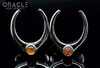 1-1/4" (32mm) White Brass Saddles with Red Rutilated Quartz