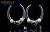 1-1/4" (32mm) White Brass Saddles with Hematite and Pearls