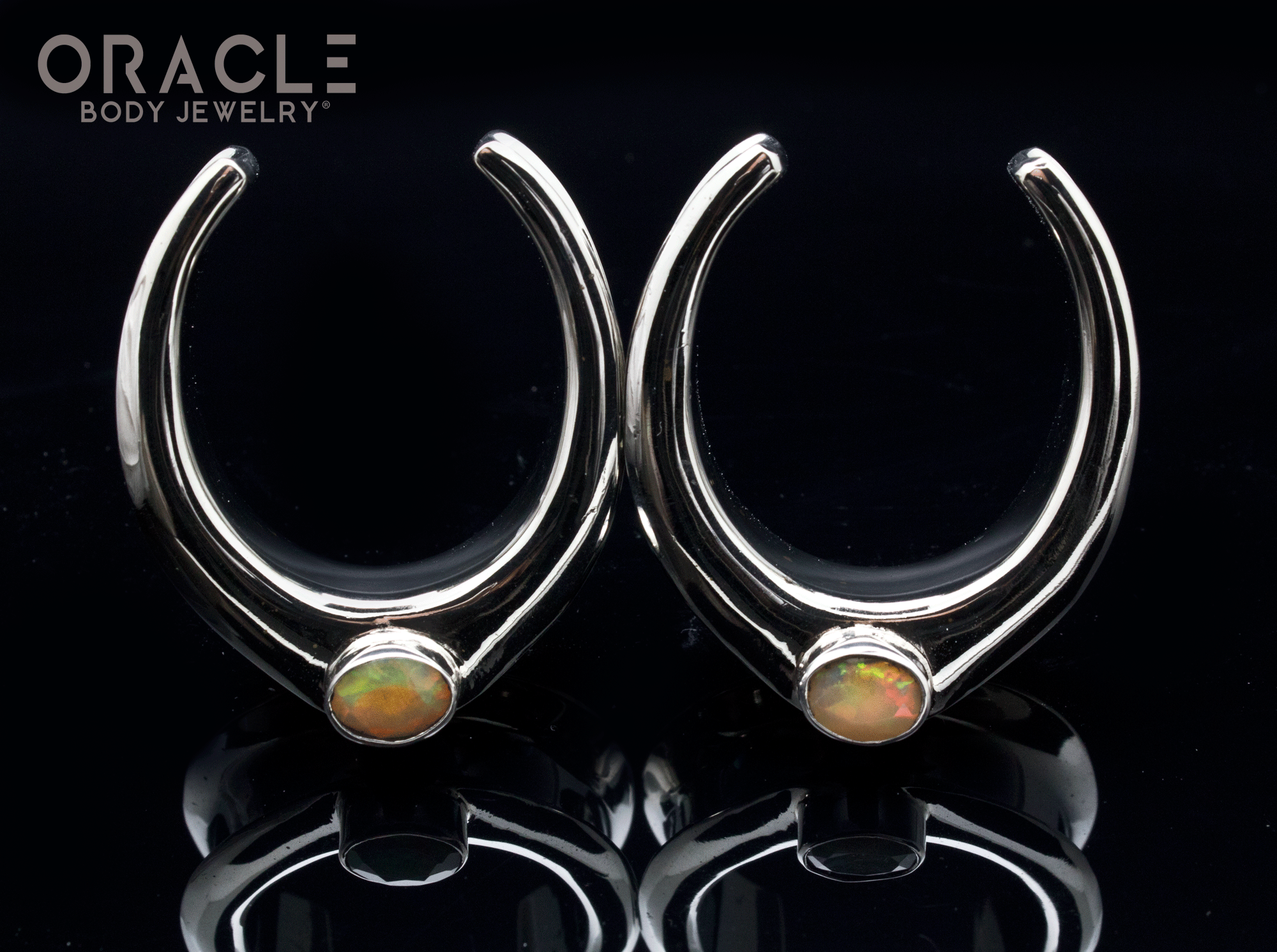 1-1/4" (32mm) White Brass Saddles with Faceted Ethiopian Opals