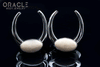 1-1/4" (32mm) White Brass Saddles with Fossilized Mammoth Ivory