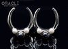 1-1/4" (32mm) White Brass Saddles with Black and White Pearls
