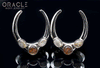 1-1/4" (32mm) White Brass Saddles with Rutilated Quartz